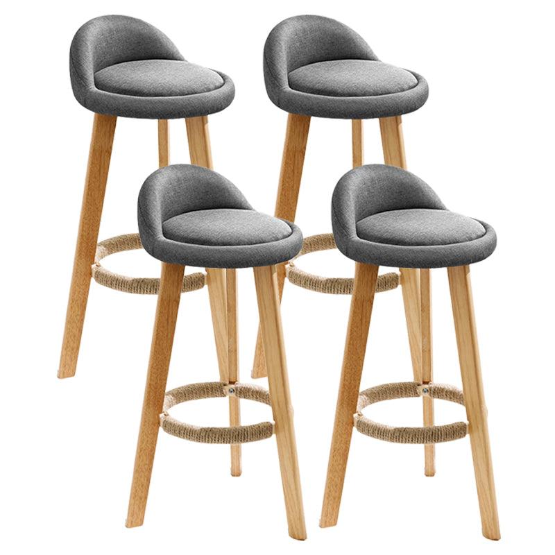 Scandinavian Milk Tea Shop Footrest Stool Matte Finish Upholstered Bar Stools Grey 4 Piece Set Clearhalo 'Bar Furniture' 'Bar Stools' 'bar_stools' 'furn' 'furn_bar_stools' 'Furniture' 'furniture_bar_stools' 'Kitchen & Dining Furniture' 4862341