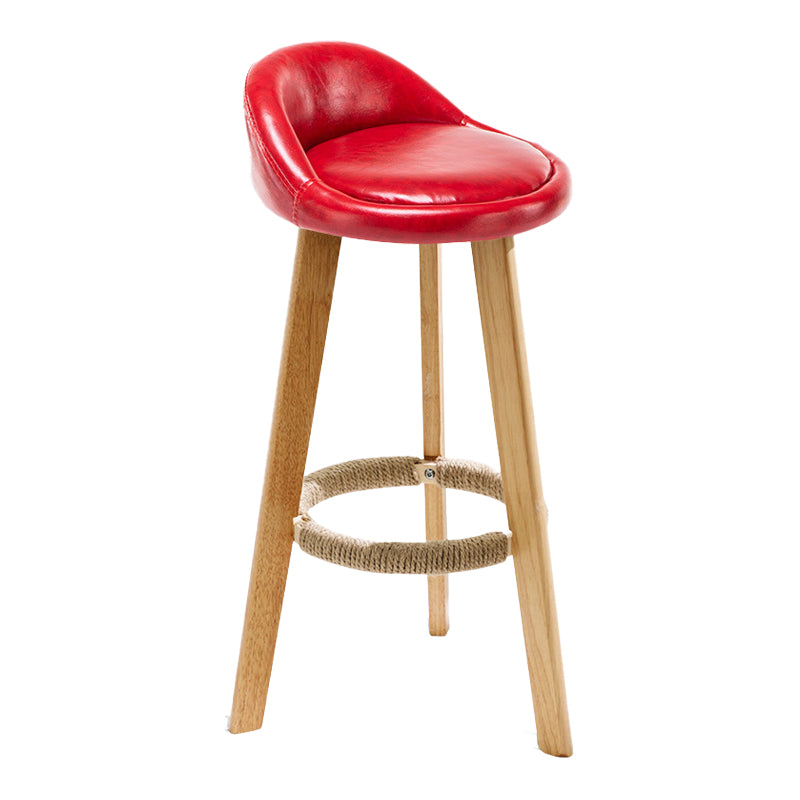 Scandinavian Milk Tea Shop Footrest Stool Matte Finish Upholstered Bar Stools Red 1 Piece Clearhalo 'Bar Furniture' 'Bar Stools' 'bar_stools' 'furn' 'furn_bar_stools' 'Furniture' 'furniture_bar_stools' 'Kitchen & Dining Furniture' 4862343