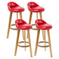 Scandinavian Milk Tea Shop Footrest Stool Matte Finish Upholstered Bar Stools Red 4 Piece Set Clearhalo 'Bar Furniture' 'Bar Stools' 'bar_stools' 'furn' 'furn_bar_stools' 'Furniture' 'furniture_bar_stools' 'Kitchen & Dining Furniture' 4862347