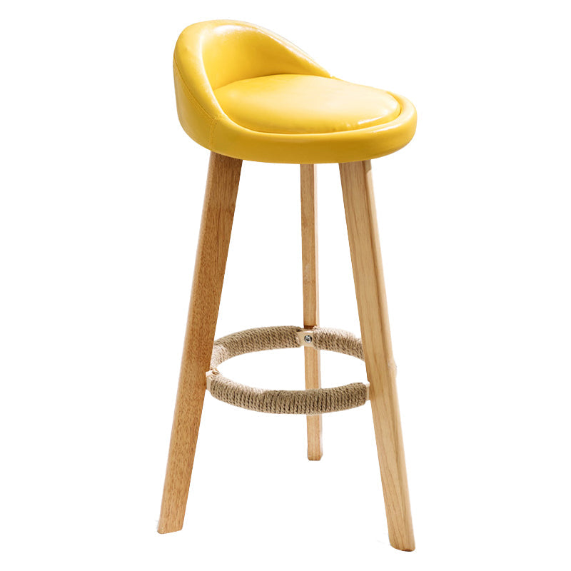 Scandinavian Milk Tea Shop Footrest Stool Matte Finish Upholstered Bar Stools Yellow 1 Piece Clearhalo 'Bar Furniture' 'Bar Stools' 'bar_stools' 'furn' 'furn_bar_stools' 'Furniture' 'furniture_bar_stools' 'Kitchen & Dining Furniture' 4862349
