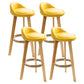 Scandinavian Milk Tea Shop Footrest Stool Matte Finish Upholstered Bar Stools Yellow 4 Piece Set Clearhalo 'Bar Furniture' 'Bar Stools' 'bar_stools' 'furn' 'furn_bar_stools' 'Furniture' 'furniture_bar_stools' 'Kitchen & Dining Furniture' 4862351
