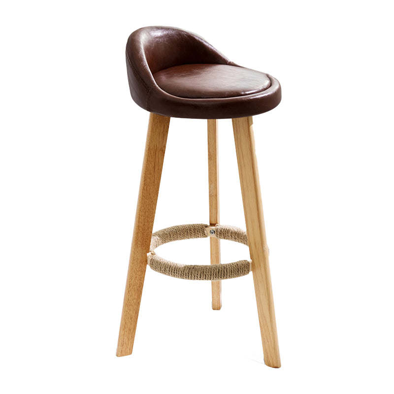 Scandinavian Milk Tea Shop Footrest Stool Matte Finish Upholstered Bar Stools Brown 1 Piece Clearhalo 'Bar Furniture' 'Bar Stools' 'bar_stools' 'furn' 'furn_bar_stools' 'Furniture' 'furniture_bar_stools' 'Kitchen & Dining Furniture' 4862352