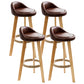 Scandinavian Milk Tea Shop Footrest Stool Matte Finish Upholstered Bar Stools Brown 4 Piece Set Clearhalo 'Bar Furniture' 'Bar Stools' 'bar_stools' 'furn' 'furn_bar_stools' 'Furniture' 'furniture_bar_stools' 'Kitchen & Dining Furniture' 4862354