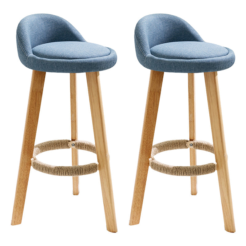 Scandinavian Milk Tea Shop Footrest Stool Matte Finish Upholstered Bar Stools Blue 2 Piece Set Clearhalo 'Bar Furniture' 'Bar Stools' 'bar_stools' 'furn' 'furn_bar_stools' 'Furniture' 'furniture_bar_stools' 'Kitchen & Dining Furniture' 4862356