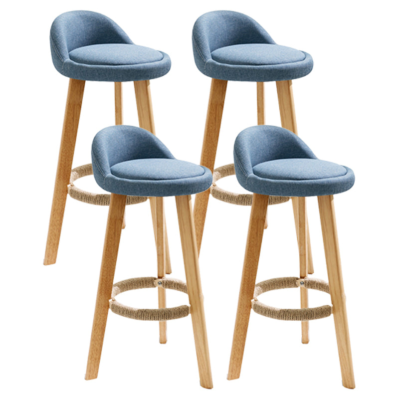 Scandinavian Milk Tea Shop Footrest Stool Matte Finish Upholstered Bar Stools Blue 4 Piece Set Clearhalo 'Bar Furniture' 'Bar Stools' 'bar_stools' 'furn' 'furn_bar_stools' 'Furniture' 'furniture_bar_stools' 'Kitchen & Dining Furniture' 4862357