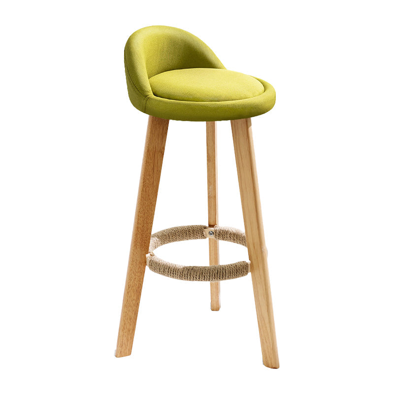 Scandinavian Milk Tea Shop Footrest Stool Matte Finish Upholstered Bar Stools Green 1 Piece Clearhalo 'Bar Furniture' 'Bar Stools' 'bar_stools' 'furn' 'furn_bar_stools' 'Furniture' 'furniture_bar_stools' 'Kitchen & Dining Furniture' 4862358