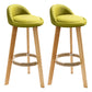 Scandinavian Milk Tea Shop Footrest Stool Matte Finish Upholstered Bar Stools Green 2 Piece Set Clearhalo 'Bar Furniture' 'Bar Stools' 'bar_stools' 'furn' 'furn_bar_stools' 'Furniture' 'furniture_bar_stools' 'Kitchen & Dining Furniture' 4862359