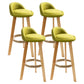 Scandinavian Milk Tea Shop Footrest Stool Matte Finish Upholstered Bar Stools Green 4 Piece Set Clearhalo 'Bar Furniture' 'Bar Stools' 'bar_stools' 'furn' 'furn_bar_stools' 'Furniture' 'furniture_bar_stools' 'Kitchen & Dining Furniture' 4862360