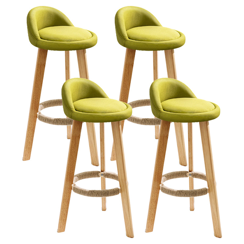 Scandinavian Milk Tea Shop Footrest Stool Matte Finish Upholstered Bar Stools Green 4 Piece Set Clearhalo 'Bar Furniture' 'Bar Stools' 'bar_stools' 'furn' 'furn_bar_stools' 'Furniture' 'furniture_bar_stools' 'Kitchen & Dining Furniture' 4862360