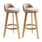 Scandinavian Milk Tea Shop Footrest Stool Matte Finish Upholstered Bar Stools Khaki 2 Piece Set Clearhalo 'Bar Furniture' 'Bar Stools' 'bar_stools' 'furn' 'furn_bar_stools' 'Furniture' 'furniture_bar_stools' 'Kitchen & Dining Furniture' 4862362