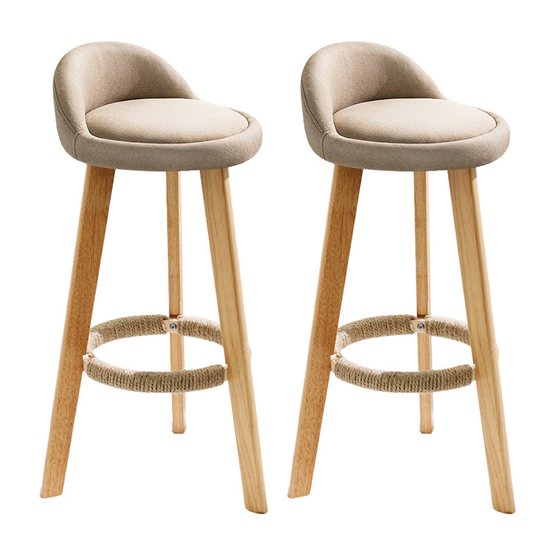 Scandinavian Milk Tea Shop Footrest Stool Matte Finish Upholstered Bar Stools Khaki 2 Piece Set Clearhalo 'Bar Furniture' 'Bar Stools' 'bar_stools' 'furn' 'furn_bar_stools' 'Furniture' 'furniture_bar_stools' 'Kitchen & Dining Furniture' 4862362