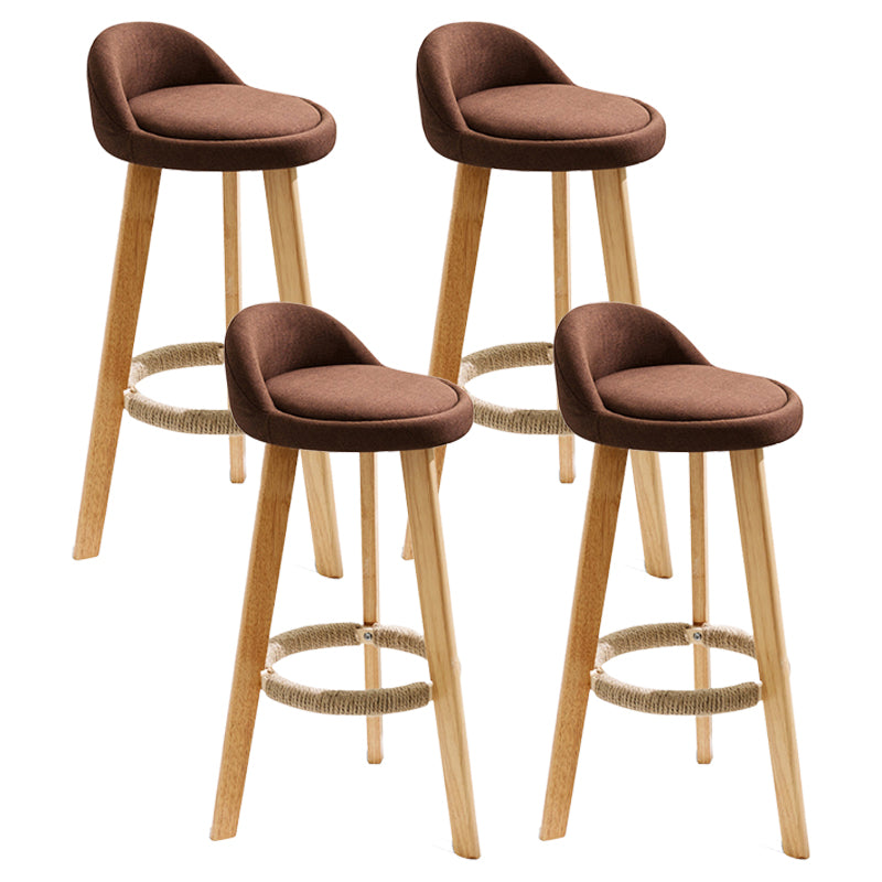 Scandinavian Milk Tea Shop Footrest Stool Matte Finish Upholstered Bar Stools Coffee 4 Piece Set Clearhalo 'Bar Furniture' 'Bar Stools' 'bar_stools' 'furn' 'furn_bar_stools' 'Furniture' 'furniture_bar_stools' 'Kitchen & Dining Furniture' 4862366