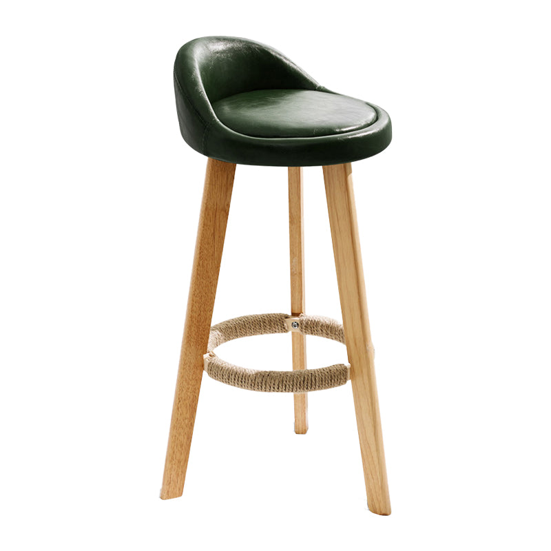 Scandinavian Milk Tea Shop Footrest Stool Matte Finish Upholstered Bar Stools Blackish Green 1 Piece Clearhalo 'Bar Furniture' 'Bar Stools' 'bar_stools' 'furn' 'furn_bar_stools' 'Furniture' 'furniture_bar_stools' 'Kitchen & Dining Furniture' 4862367