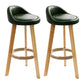 Scandinavian Milk Tea Shop Footrest Stool Matte Finish Upholstered Bar Stools Blackish Green 2 Piece Set Clearhalo 'Bar Furniture' 'Bar Stools' 'bar_stools' 'furn' 'furn_bar_stools' 'Furniture' 'furniture_bar_stools' 'Kitchen & Dining Furniture' 4862368