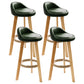 Scandinavian Milk Tea Shop Footrest Stool Matte Finish Upholstered Bar Stools Blackish Green 4 Piece Set Clearhalo 'Bar Furniture' 'Bar Stools' 'bar_stools' 'furn' 'furn_bar_stools' 'Furniture' 'furniture_bar_stools' 'Kitchen & Dining Furniture' 4862369