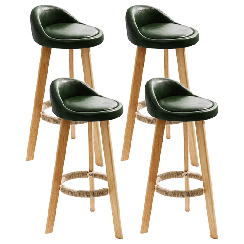 Scandinavian Milk Tea Shop Footrest Stool Matte Finish Upholstered Bar Stools Blackish Green 4 Piece Set Clearhalo 'Bar Furniture' 'Bar Stools' 'bar_stools' 'furn' 'furn_bar_stools' 'Furniture' 'furniture_bar_stools' 'Kitchen & Dining Furniture' 4862369