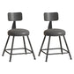 Industrial Footrest Bristol Stool Matte Finish Iron Bar Stool Black 2 Piece Set Short Stool(18"H) Clearhalo 'Bar Furniture' 'Bar Stools' 'bar_stools' 'furn' 'furn_bar_stools' 'Furniture' 'furniture_bar_stools' 'Kitchen & Dining Furniture' 4862372