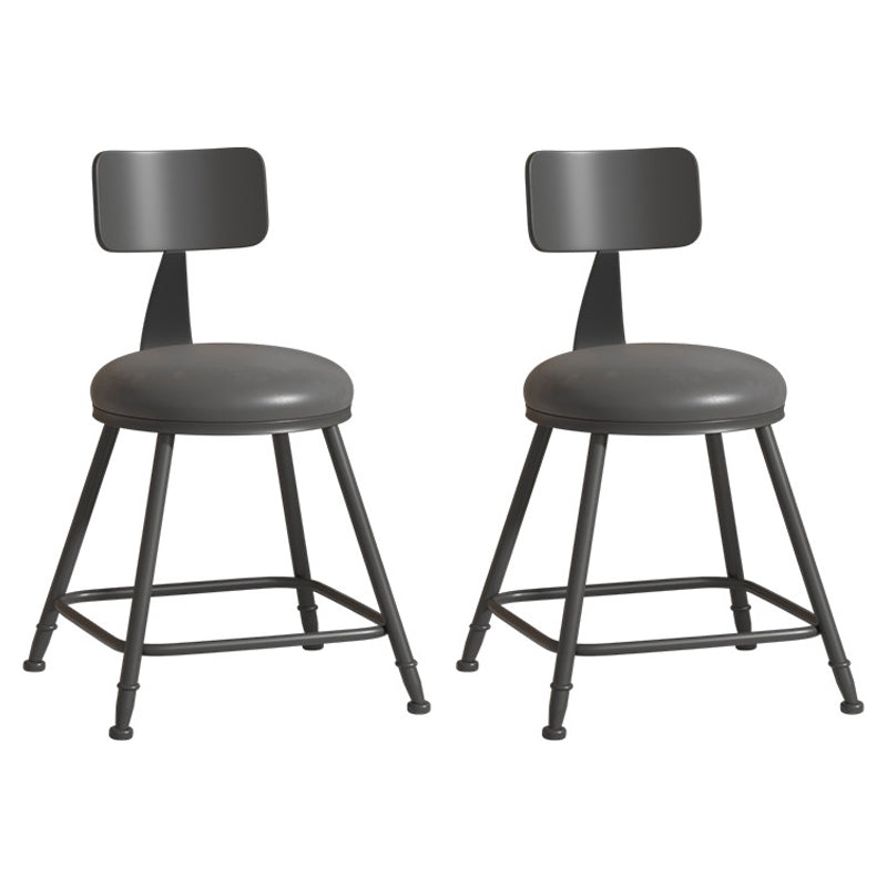 Industrial Footrest Bristol Stool Matte Finish Iron Bar Stool Black 2 Piece Set Short Stool(18"H) Clearhalo 'Bar Furniture' 'Bar Stools' 'bar_stools' 'furn' 'furn_bar_stools' 'Furniture' 'furniture_bar_stools' 'Kitchen & Dining Furniture' 4862372