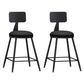 Industrial Footrest Bristol Stool Matte Finish Iron Bar Stool Black 2 Piece Set Short Stool(22"H) Clearhalo 'Bar Furniture' 'Bar Stools' 'bar_stools' 'furn' 'furn_bar_stools' 'Furniture' 'furniture_bar_stools' 'Kitchen & Dining Furniture' 4862374
