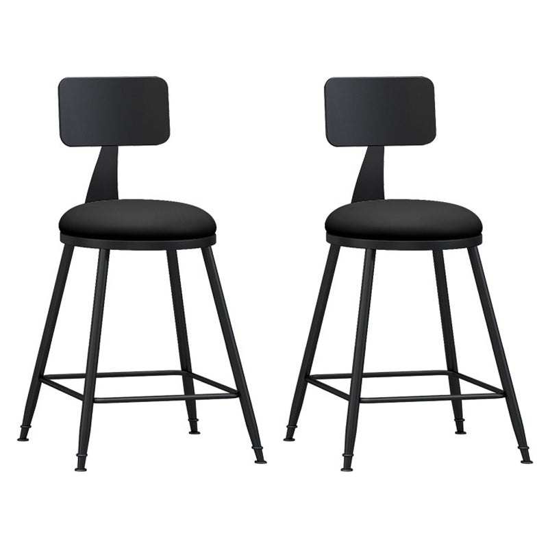 Industrial Footrest Bristol Stool Matte Finish Iron Bar Stool Black 2 Piece Set Short Stool(22"H) Clearhalo 'Bar Furniture' 'Bar Stools' 'bar_stools' 'furn' 'furn_bar_stools' 'Furniture' 'furniture_bar_stools' 'Kitchen & Dining Furniture' 4862374