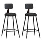 Industrial Footrest Bristol Stool Matte Finish Iron Bar Stool Black 2 Piece Set Counter Stool(26"H) Clearhalo 'Bar Furniture' 'Bar Stools' 'bar_stools' 'furn' 'furn_bar_stools' 'Furniture' 'furniture_bar_stools' 'Kitchen & Dining Furniture' 4862376