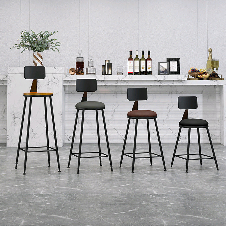Industrial Footrest Bristol Stool Matte Finish Iron Bar Stool Clearhalo 'Bar Furniture' 'Bar Stools' 'bar_stools' 'furn' 'furn_bar_stools' 'Furniture' 'furniture_bar_stools' 'Kitchen & Dining Furniture' 4862378
