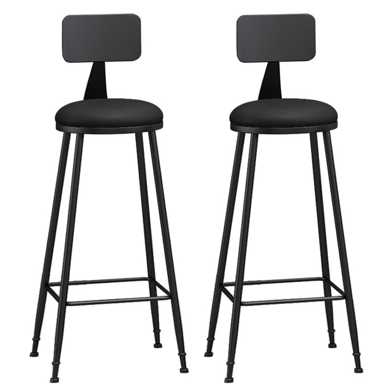 Industrial Footrest Bristol Stool Matte Finish Iron Bar Stool Black 2 Piece Set Bar Stool(33"H) Clearhalo 'Bar Furniture' 'Bar Stools' 'bar_stools' 'furn' 'furn_bar_stools' 'Furniture' 'furniture_bar_stools' 'Kitchen & Dining Furniture' 4862380