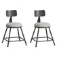 Industrial Footrest Bristol Stool Matte Finish Iron Bar Stool Grey 2 Piece Set Short Stool(18"H) Clearhalo 'Bar Furniture' 'Bar Stools' 'bar_stools' 'furn' 'furn_bar_stools' 'Furniture' 'furniture_bar_stools' 'Kitchen & Dining Furniture' 4862381