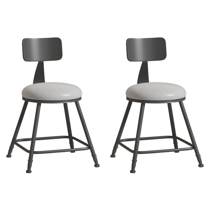 Industrial Footrest Bristol Stool Matte Finish Iron Bar Stool Grey 2 Piece Set Short Stool(18"H) Clearhalo 'Bar Furniture' 'Bar Stools' 'bar_stools' 'furn' 'furn_bar_stools' 'Furniture' 'furniture_bar_stools' 'Kitchen & Dining Furniture' 4862381