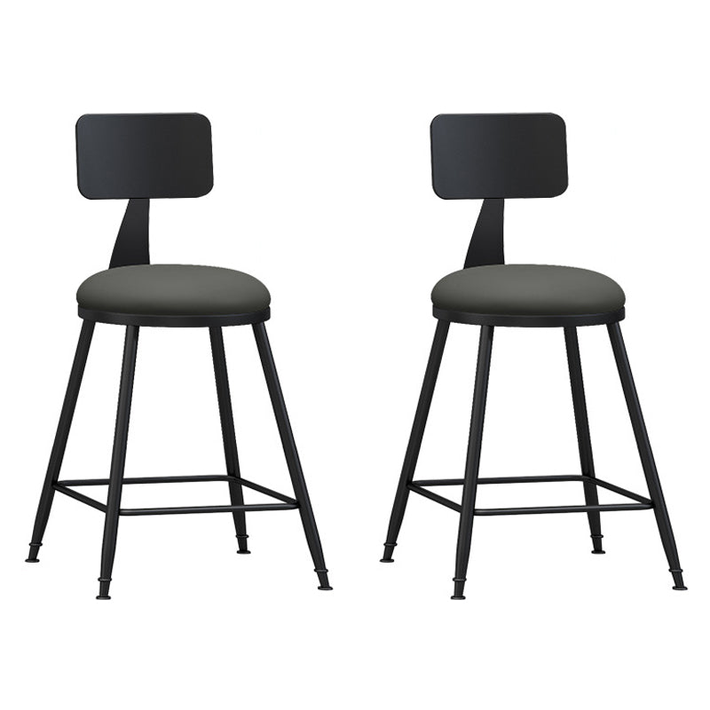 Industrial Footrest Bristol Stool Matte Finish Iron Bar Stool Grey 2 Piece Set Short Stool(22"H) Clearhalo 'Bar Furniture' 'Bar Stools' 'bar_stools' 'furn' 'furn_bar_stools' 'Furniture' 'furniture_bar_stools' 'Kitchen & Dining Furniture' 4862383