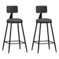 Industrial Footrest Bristol Stool Matte Finish Iron Bar Stool Grey 2 Piece Set Counter Stool(26"H) Clearhalo 'Bar Furniture' 'Bar Stools' 'bar_stools' 'furn' 'furn_bar_stools' 'Furniture' 'furniture_bar_stools' 'Kitchen & Dining Furniture' 4862386