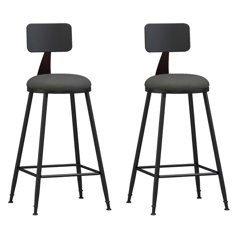 Industrial Footrest Bristol Stool Matte Finish Iron Bar Stool Grey 2 Piece Set Counter Stool(26"H) Clearhalo 'Bar Furniture' 'Bar Stools' 'bar_stools' 'furn' 'furn_bar_stools' 'Furniture' 'furniture_bar_stools' 'Kitchen & Dining Furniture' 4862386
