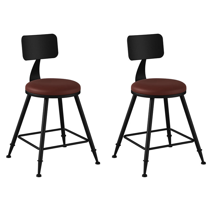 Industrial Footrest Bristol Stool Matte Finish Iron Bar Stool Brown 2 Piece Set Short Stool(18"H) Clearhalo 'Bar Furniture' 'Bar Stools' 'bar_stools' 'furn' 'furn_bar_stools' 'Furniture' 'furniture_bar_stools' 'Kitchen & Dining Furniture' 4862392