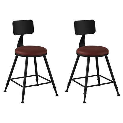 Industrial Footrest Bristol Stool Matte Finish Iron Bar Stool Brown 2 Piece Set Short Stool(18"H) Clearhalo 'Bar Furniture' 'Bar Stools' 'bar_stools' 'furn' 'furn_bar_stools' 'Furniture' 'furniture_bar_stools' 'Kitchen & Dining Furniture' 4862392