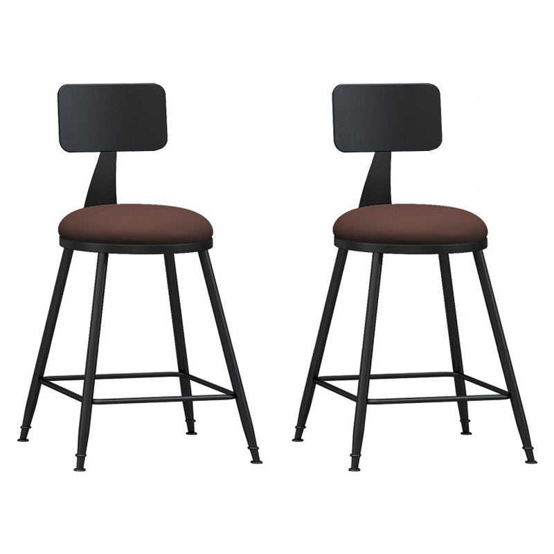Industrial Footrest Bristol Stool Matte Finish Iron Bar Stool Brown 2 Piece Set Short Stool(22"H) Clearhalo 'Bar Furniture' 'Bar Stools' 'bar_stools' 'furn' 'furn_bar_stools' 'Furniture' 'furniture_bar_stools' 'Kitchen & Dining Furniture' 4862394
