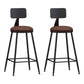 Industrial Footrest Bristol Stool Matte Finish Iron Bar Stool Brown 2 Piece Set Counter Stool(26"H) Clearhalo 'Bar Furniture' 'Bar Stools' 'bar_stools' 'furn' 'furn_bar_stools' 'Furniture' 'furniture_bar_stools' 'Kitchen & Dining Furniture' 4862395