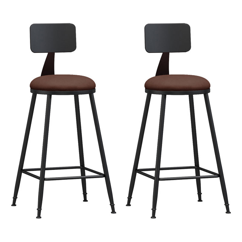 Industrial Footrest Bristol Stool Matte Finish Iron Bar Stool Brown 2 Piece Set Counter Stool(26"H) Clearhalo 'Bar Furniture' 'Bar Stools' 'bar_stools' 'furn' 'furn_bar_stools' 'Furniture' 'furniture_bar_stools' 'Kitchen & Dining Furniture' 4862395