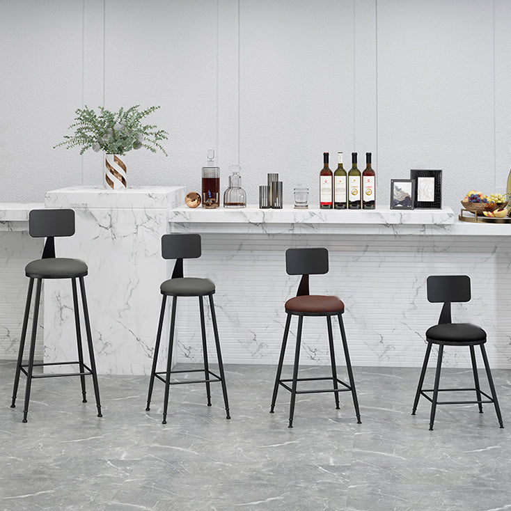 Industrial Footrest Bristol Stool Matte Finish Iron Bar Stool Clearhalo 'Bar Furniture' 'Bar Stools' 'bar_stools' 'furn' 'furn_bar_stools' 'Furniture' 'furniture_bar_stools' 'Kitchen & Dining Furniture' 4862397