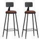 Industrial Footrest Bristol Stool Matte Finish Iron Bar Stool Brown 2 Piece Set Bar Stool(30"H) Clearhalo 'Bar Furniture' 'Bar Stools' 'bar_stools' 'furn' 'furn_bar_stools' 'Furniture' 'furniture_bar_stools' 'Kitchen & Dining Furniture' 4862398
