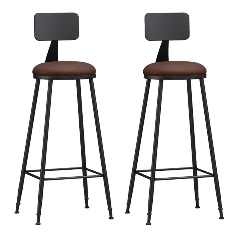 Industrial Footrest Bristol Stool Matte Finish Iron Bar Stool Brown 2 Piece Set Bar Stool(30"H) Clearhalo 'Bar Furniture' 'Bar Stools' 'bar_stools' 'furn' 'furn_bar_stools' 'Furniture' 'furniture_bar_stools' 'Kitchen & Dining Furniture' 4862398