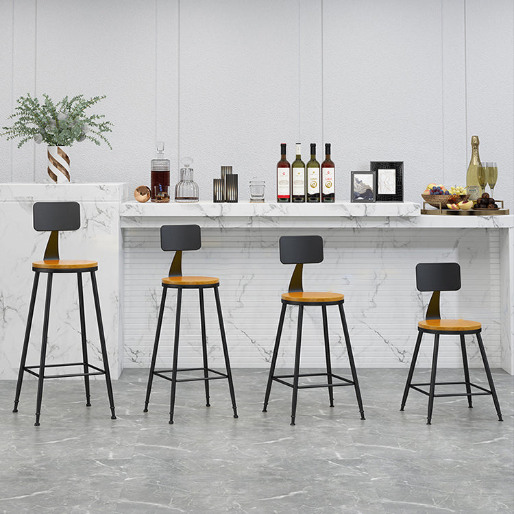 Industrial Footrest Bristol Stool Matte Finish Iron Bar Stool Clearhalo 'Bar Furniture' 'Bar Stools' 'bar_stools' 'furn' 'furn_bar_stools' 'Furniture' 'furniture_bar_stools' 'Kitchen & Dining Furniture' 4862399