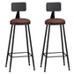 Industrial Footrest Bristol Stool Matte Finish Iron Bar Stool Brown 2 Piece Set Bar Stool(33"H) Clearhalo 'Bar Furniture' 'Bar Stools' 'bar_stools' 'furn' 'furn_bar_stools' 'Furniture' 'furniture_bar_stools' 'Kitchen & Dining Furniture' 4862400