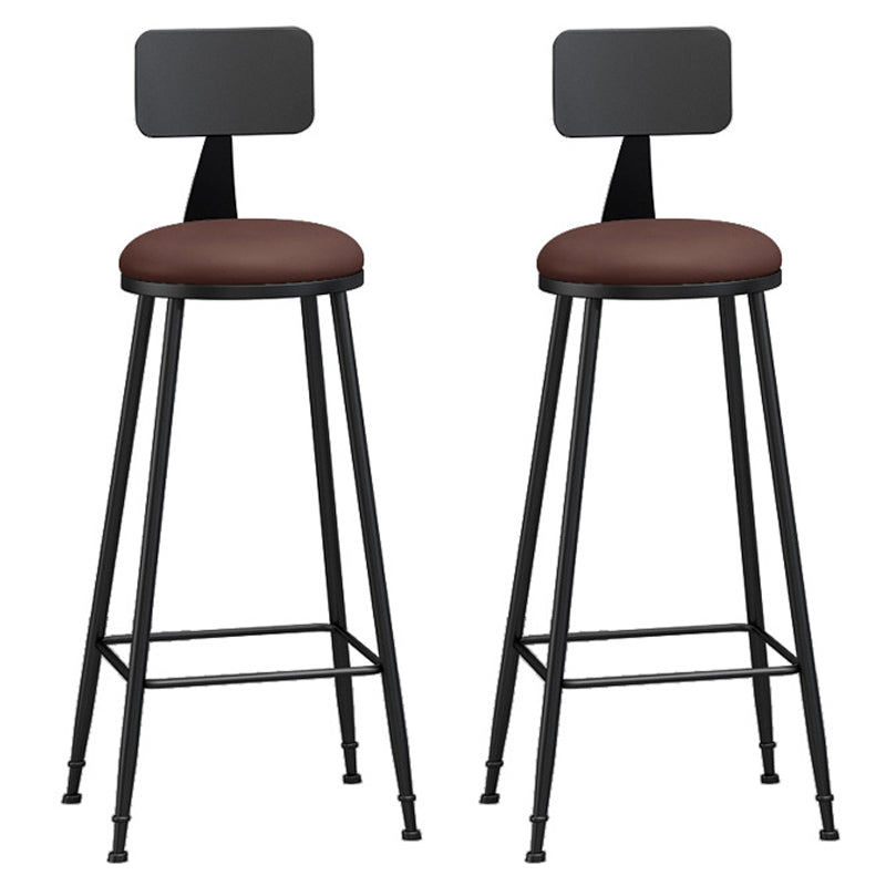 Industrial Footrest Bristol Stool Matte Finish Iron Bar Stool Brown 2 Piece Set Bar Stool(33"H) Clearhalo 'Bar Furniture' 'Bar Stools' 'bar_stools' 'furn' 'furn_bar_stools' 'Furniture' 'furniture_bar_stools' 'Kitchen & Dining Furniture' 4862400