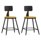 Industrial Footrest Bristol Stool Matte Finish Iron Bar Stool Wood 2 Piece Set Short Stool(22"H) Clearhalo 'Bar Furniture' 'Bar Stools' 'bar_stools' 'furn' 'furn_bar_stools' 'Furniture' 'furniture_bar_stools' 'Kitchen & Dining Furniture' 4862402