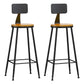 Industrial Footrest Bristol Stool Matte Finish Iron Bar Stool Wood 2 Piece Set Bar Stool(33"H) Clearhalo 'Bar Furniture' 'Bar Stools' 'bar_stools' 'furn' 'furn_bar_stools' 'Furniture' 'furniture_bar_stools' 'Kitchen & Dining Furniture' 4862405
