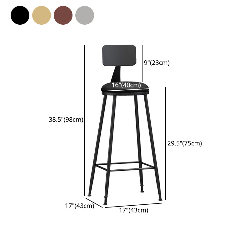 Industrial Footrest Bristol Stool Matte Finish Iron Bar Stool Clearhalo 'Bar Furniture' 'Bar Stools' 'bar_stools' 'furn' 'furn_bar_stools' 'Furniture' 'furniture_bar_stools' 'Kitchen & Dining Furniture' 4862409