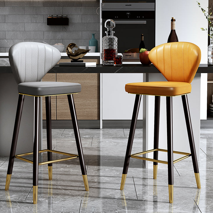 Modern Matte Finish Leather Barstool Footrest Living Room Stool Clearhalo 'Bar Furniture' 'Bar Stools' 'bar_stools' 'furn' 'furn_bar_stools' 'Furniture' 'furniture_bar_stools' 'Kitchen & Dining Furniture' 4862411