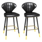Modern Matte Finish Leather Barstool Footrest Living Room Stool Black 2 Piece Set Counter Stool(26"H) Clearhalo 'Bar Furniture' 'Bar Stools' 'bar_stools' 'furn' 'furn_bar_stools' 'Furniture' 'furniture_bar_stools' 'Kitchen & Dining Furniture' 4862414