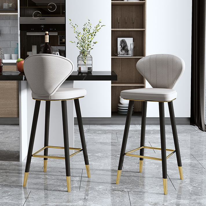 Modern Matte Finish Leather Barstool Footrest Living Room Stool Clearhalo 'Bar Furniture' 'Bar Stools' 'bar_stools' 'furn' 'furn_bar_stools' 'Furniture' 'furniture_bar_stools' 'Kitchen & Dining Furniture' 4862416