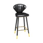 Modern Matte Finish Leather Barstool Footrest Living Room Stool Black 1 Piece Bar Stool(30"H) Clearhalo 'Bar Furniture' 'Bar Stools' 'bar_stools' 'furn' 'furn_bar_stools' 'Furniture' 'furniture_bar_stools' 'Kitchen & Dining Furniture' 4862417